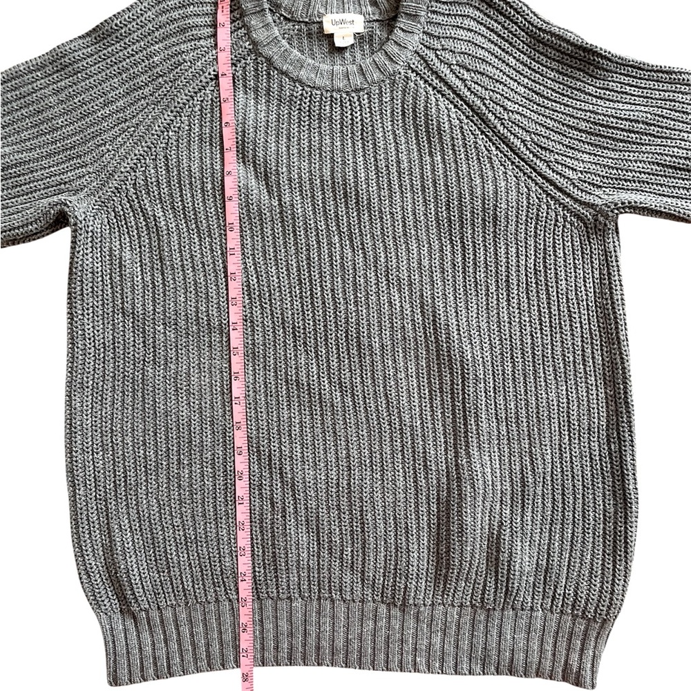 Upwest Men’s Grey Sweater L warm gray knit classy organic cotton - Picture 7 of 9